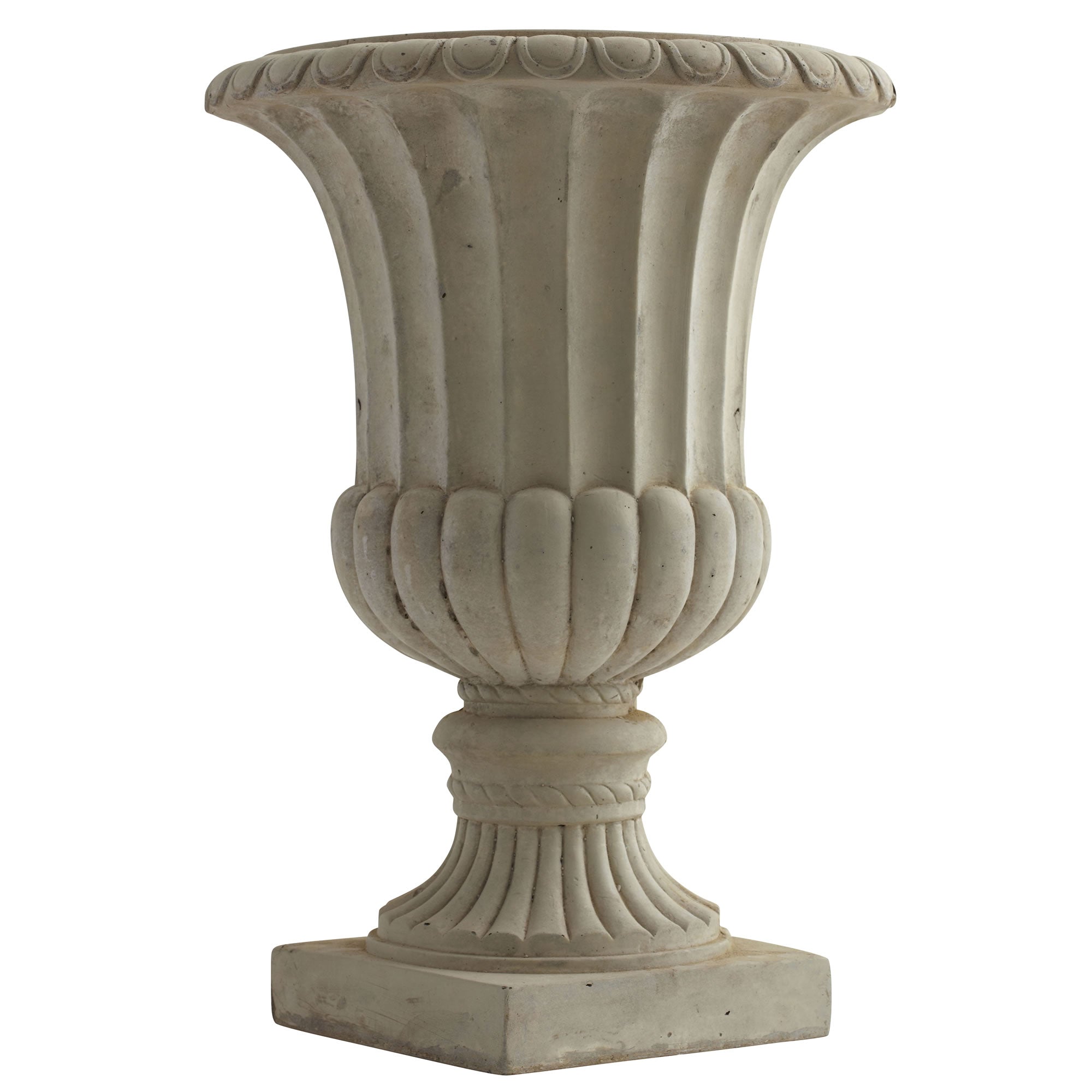 20.25" Large Sand Colored Urn  (Indoor/Outdoor)