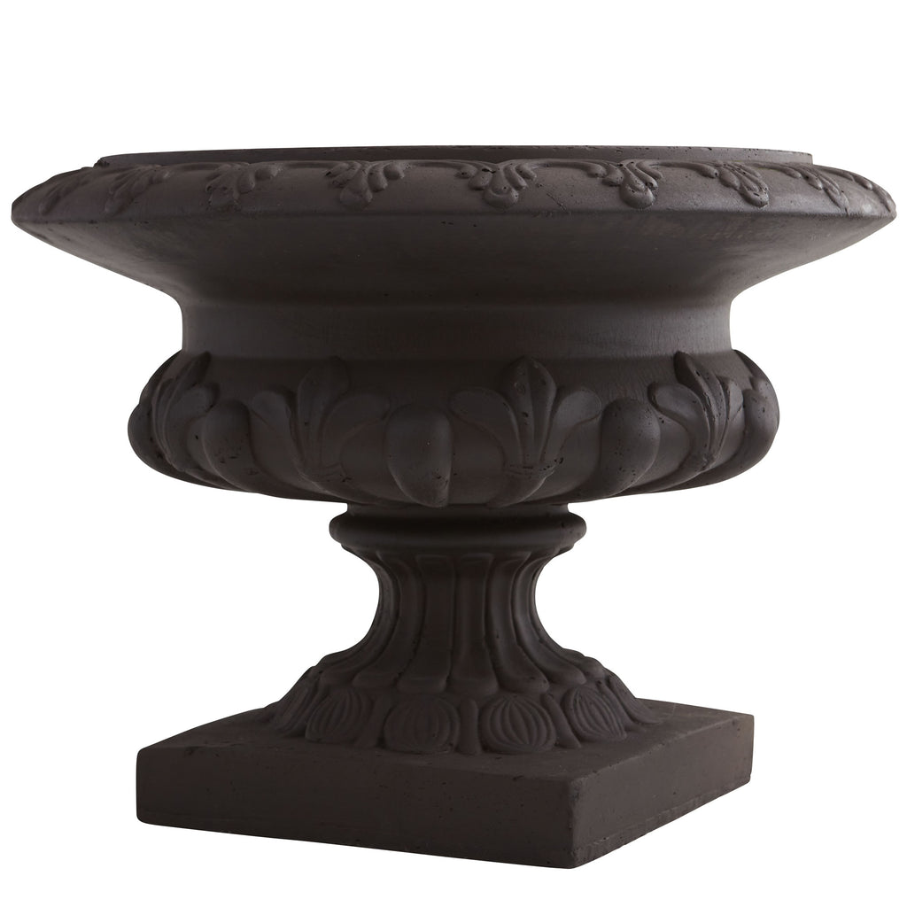 12.5" Iron Finished Decorative Urn (Indoor/Outdoor)