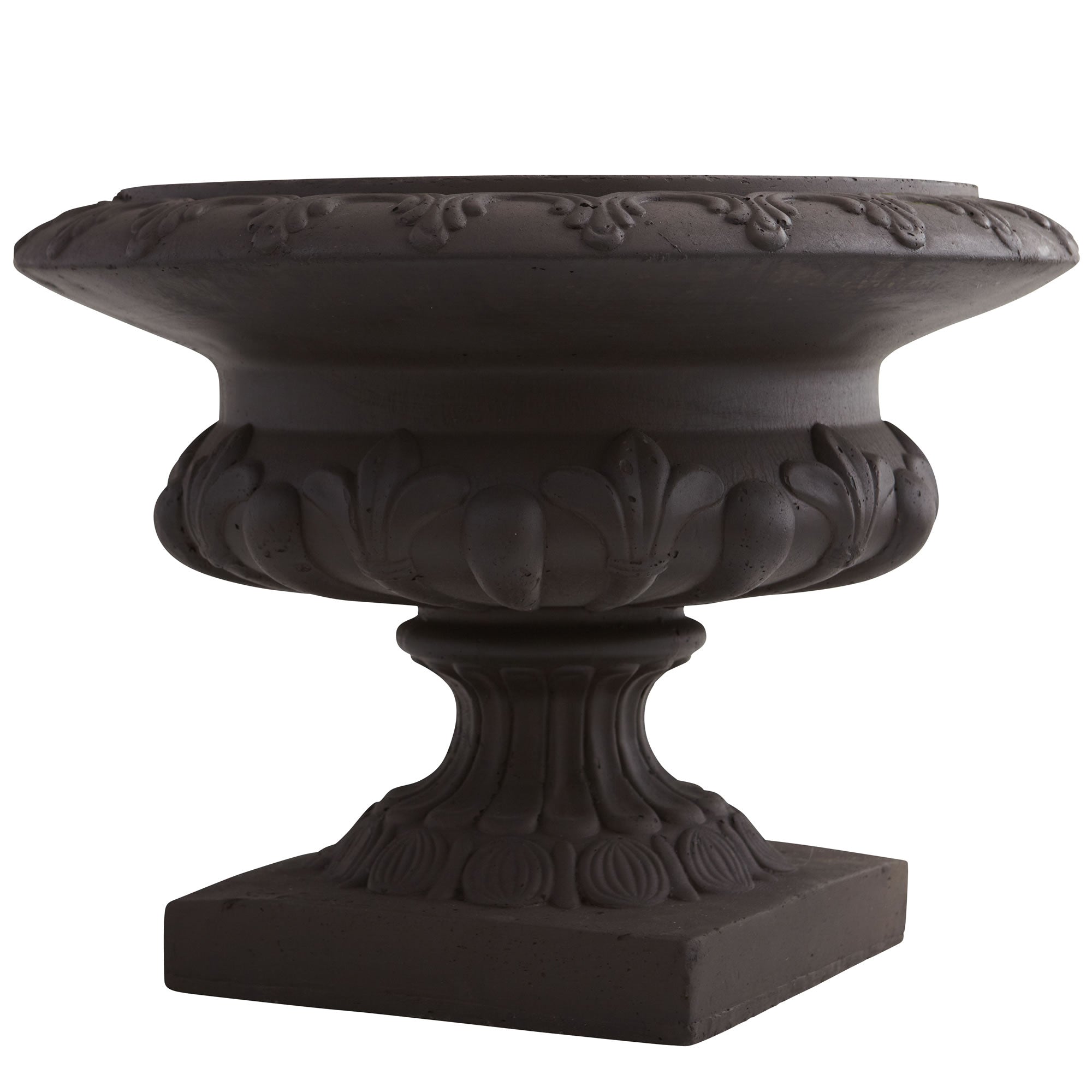 12.5" Iron Finished Decorative Urn (Indoor/Outdoor)