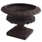 12.5" Iron Finished Decorative Urn (Indoor/Outdoor)