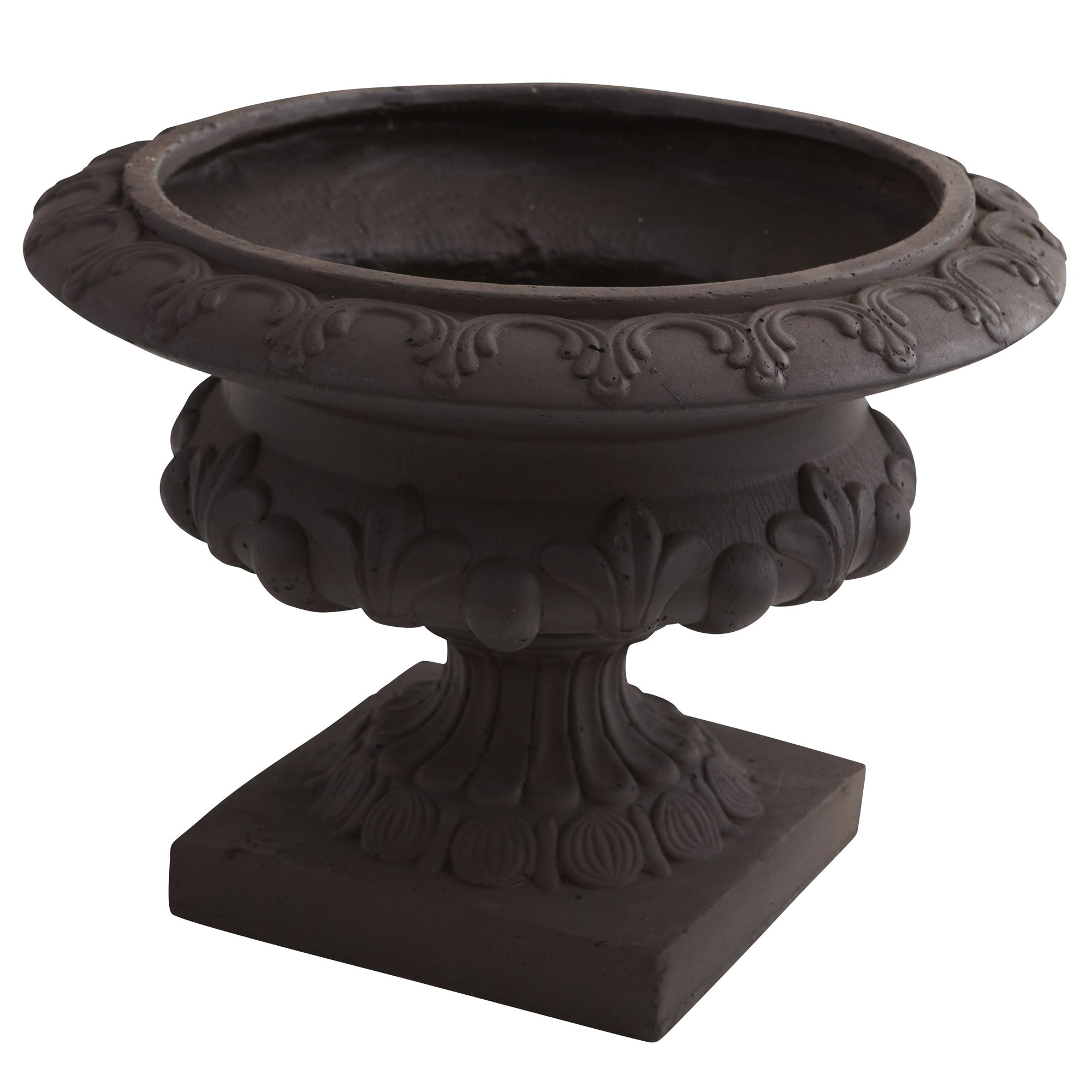 12.5" Iron Finished Decorative Urn (Indoor/Outdoor)