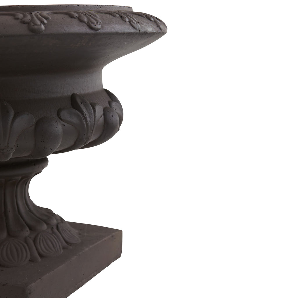 12.5" Iron Finished Decorative Urn (Indoor/Outdoor)