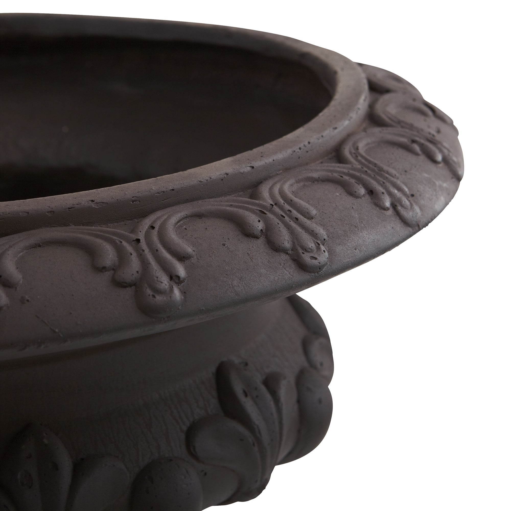 12.5" Iron Finished Decorative Urn (Indoor/Outdoor)