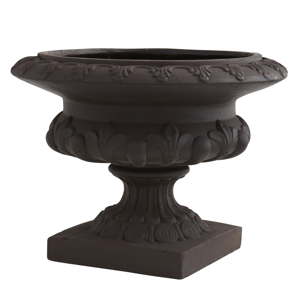 12.5" Iron Finished Decorative Urn (Indoor/Outdoor)
