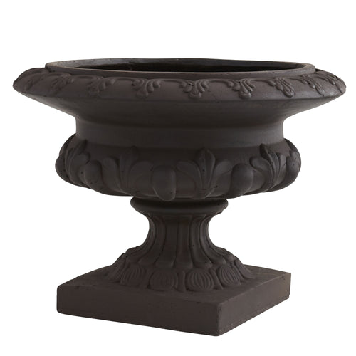12.5" Iron Finished Decorative Urn (Indoor/Outdoor)