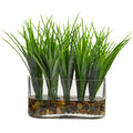 9" Vanilla Grass Artificial Plant in Oval Vase