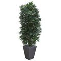 5.5' Bamboo Palm Artificial Plant in Slate Finished Planter
