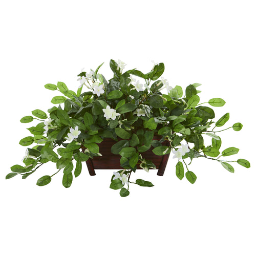 14" Mix Stephanotis Artificial Plant in Decorative Planter