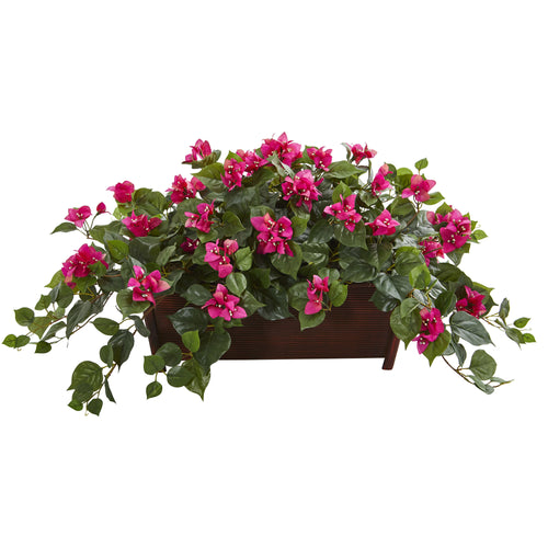 18" Bougainvillea Artificial Plant in Decorative Planter
