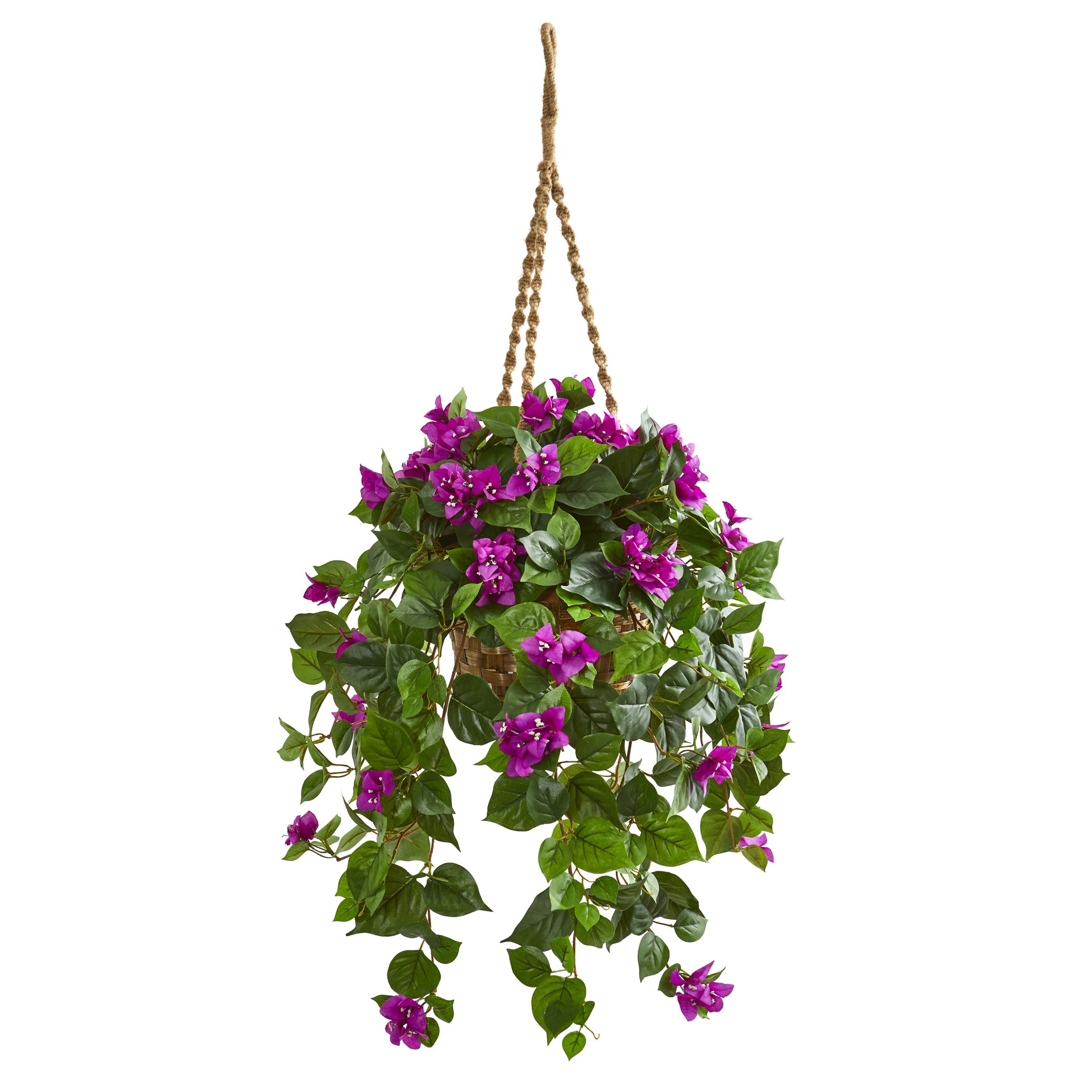 28" Bougainvillea Artificial Plant in Hanging Basket