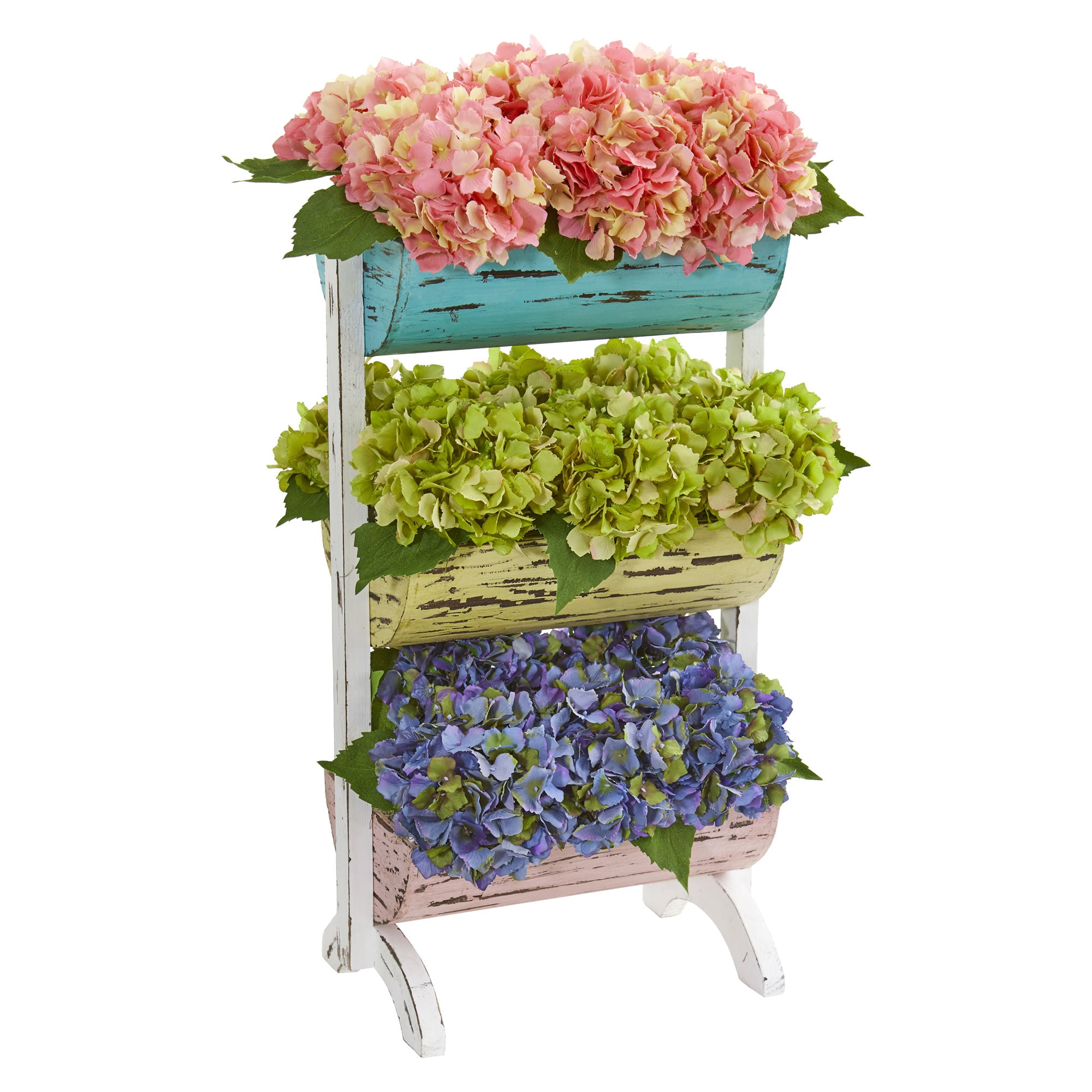 27" Hydrangea Garden Arrangement in Farmhouse Stand