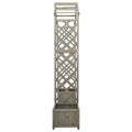 NNEVL Garden Pergola with Planter Grey Solid Firwood