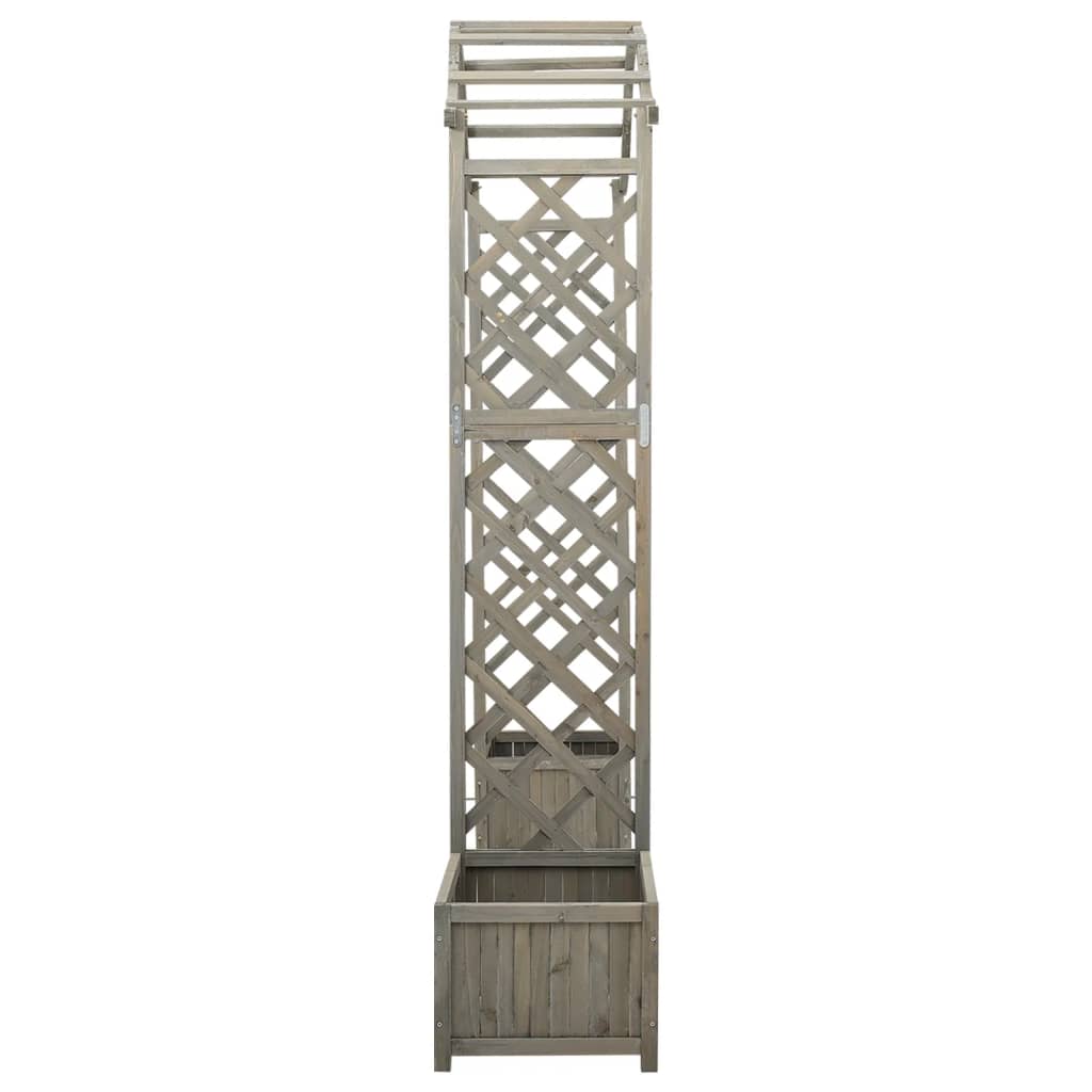 NNEVL Garden Pergola with Planter Grey Solid Firwood