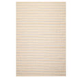 6'8'' x 9'11'' Hand Knotted Wool Designer Stripes Flat Weave Area Rug Beige