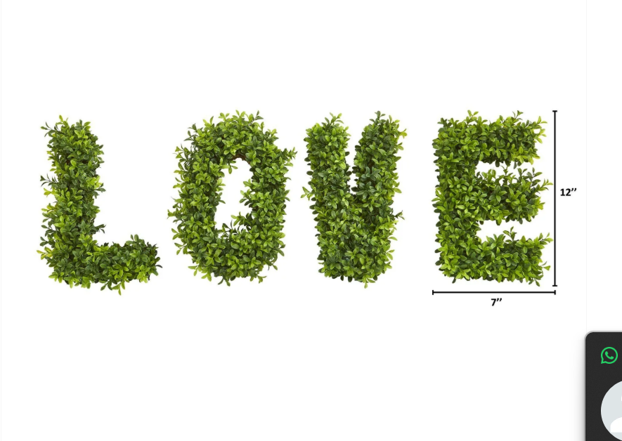 "LOVE" Boxwood Artificial Wall Decoration (Indoor/Outdoor)
