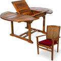 5-Piece Oval Extension Table Stacking Chair Set with Cushions