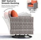 Modular Outdoor Wicker Sofa Set with Fire Pit