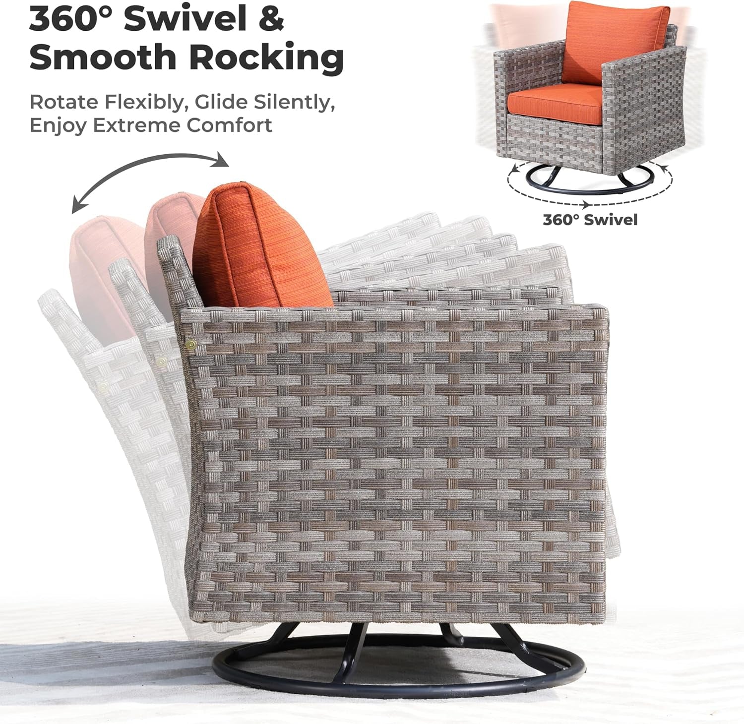Modular Outdoor Wicker Sofa Set with Fire Pit