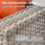 Modular Outdoor Wicker Sofa Set with Fire Pit