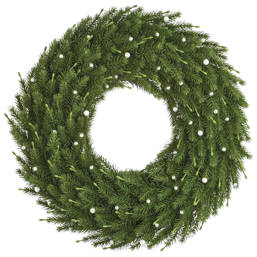 24" Pearl Pine Wreath