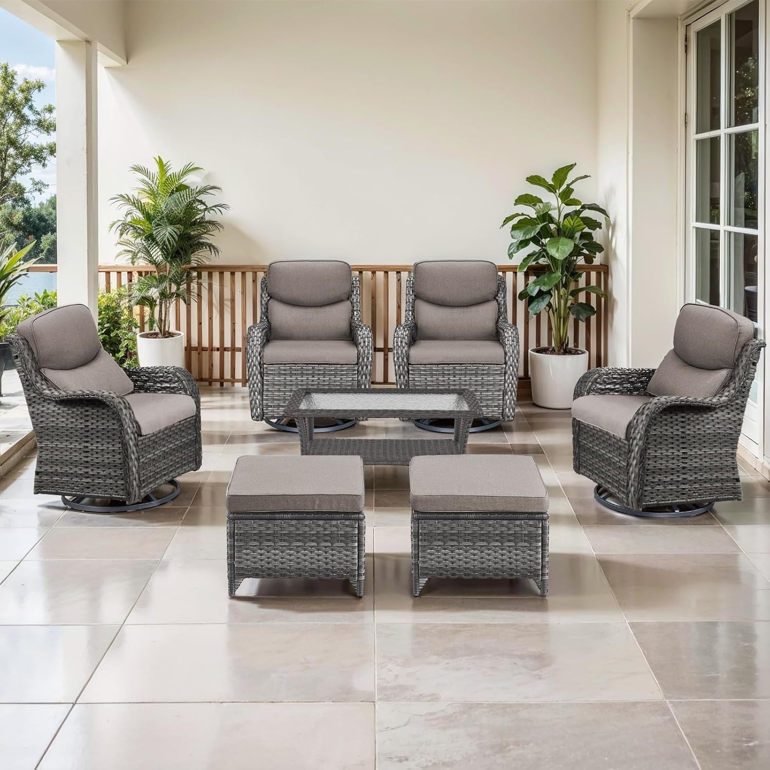 Comfortable Outdoor Swivel Rocker Patio Chairs Set
