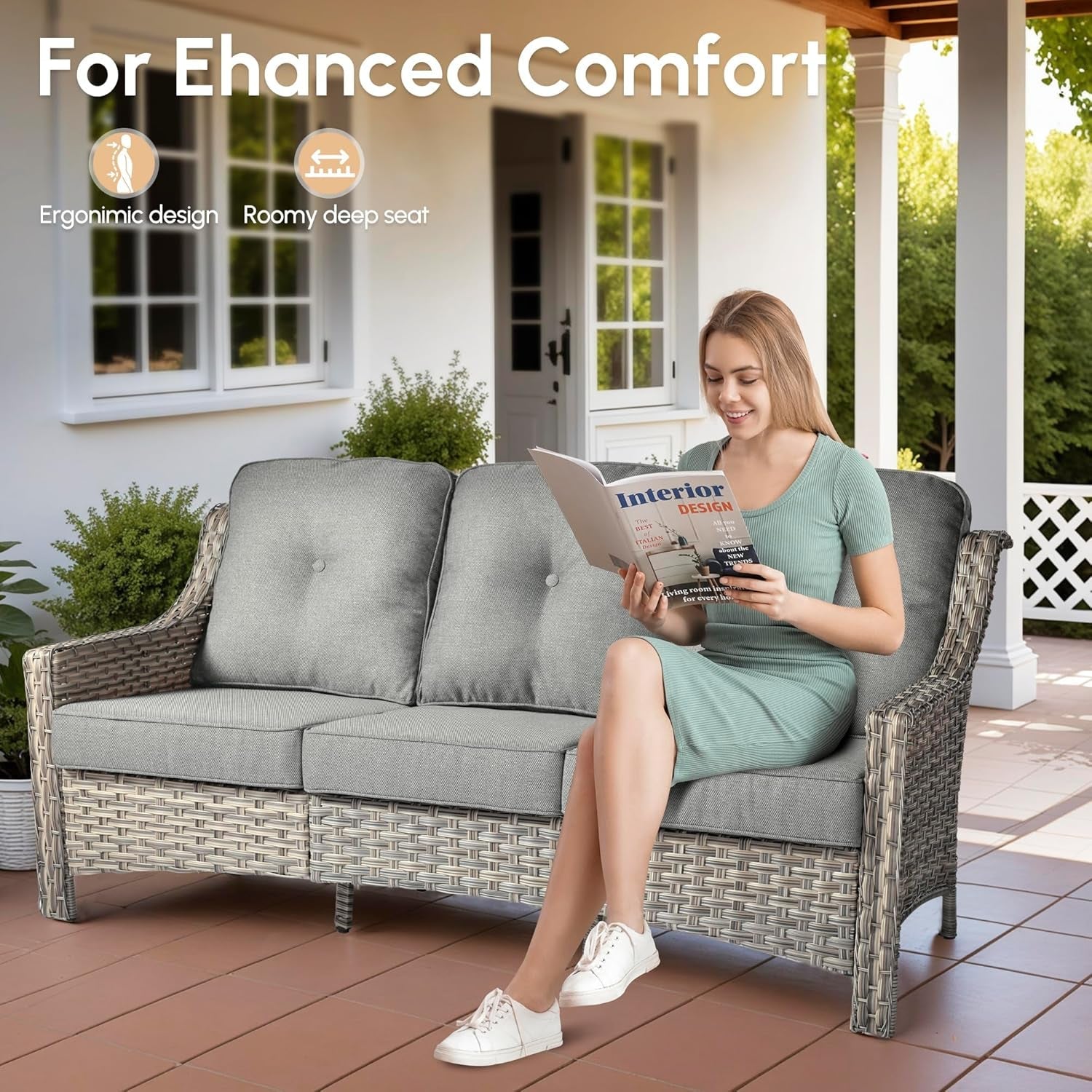 Outdoor Patio Furniture Set with Fire Pit Table