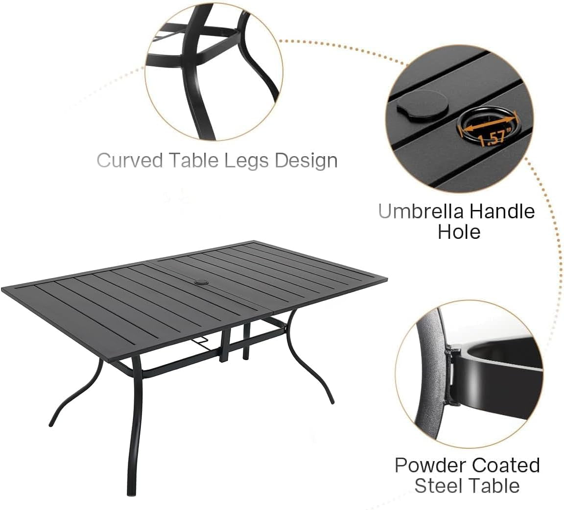 7 Piece Outdoor Dining Set with Stackable Chairs