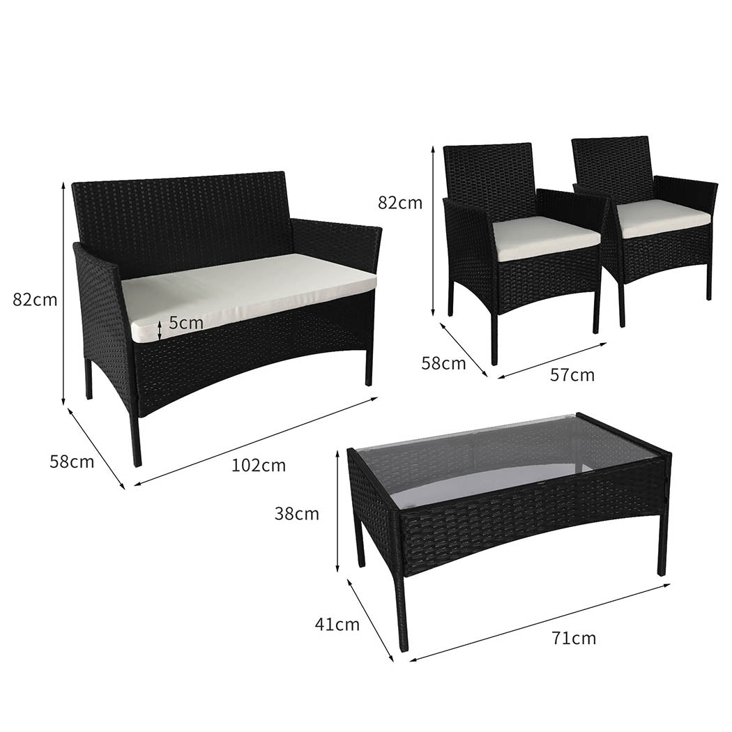 Levede 4PCS Outdoor Furniture Setting-1